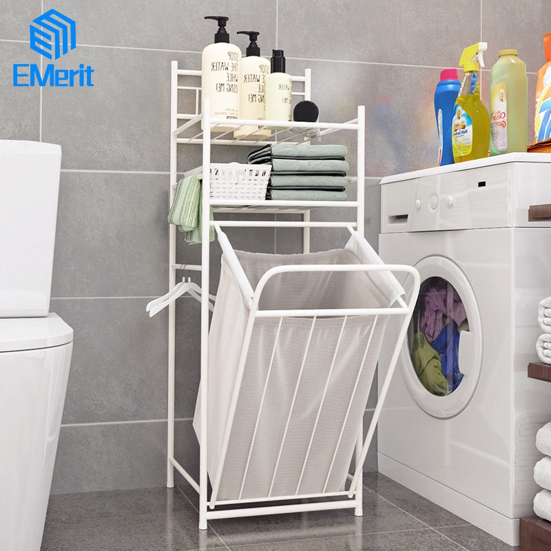 Keranjang Cucian Baju Kotor Rak Keranjang Baju Kotor Laundry Bag Hemat Ruang Sudut Kamar Mandi Susun