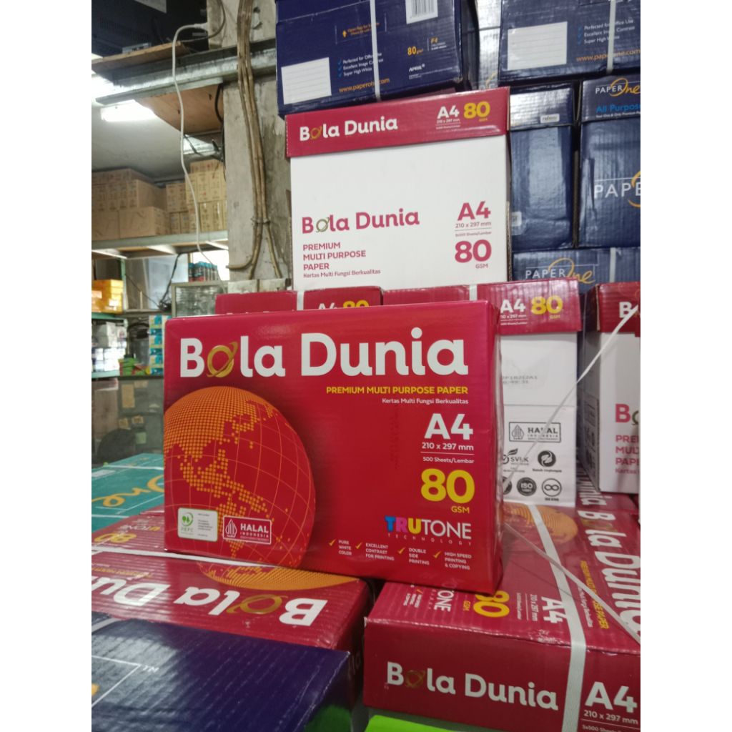 kertas hvs bola dunia 80gsm/ dus