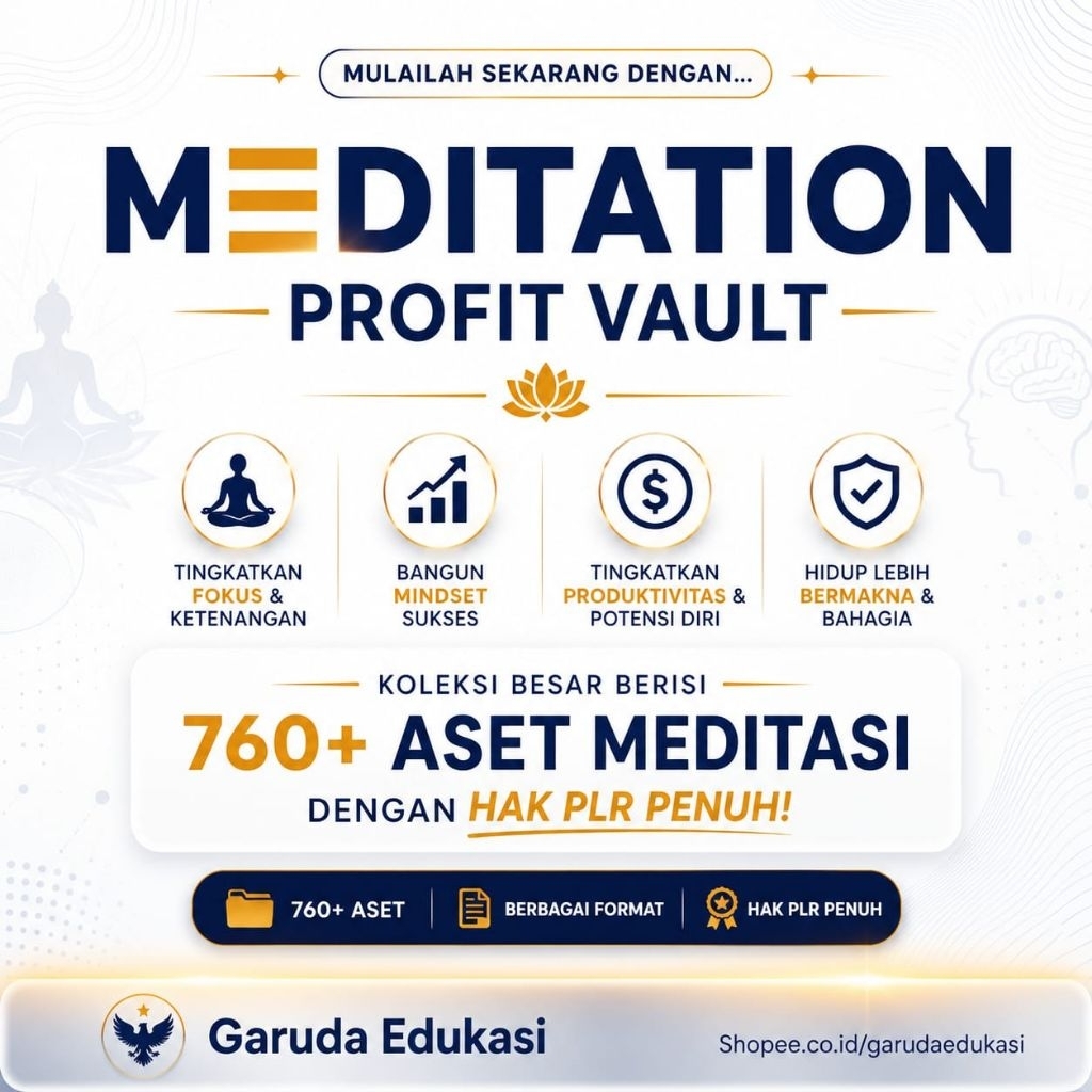 Meditation Profit Vault PLR - 760+ Aset Meditasi Konten Kesehatan Mental ADHD wellness & healing