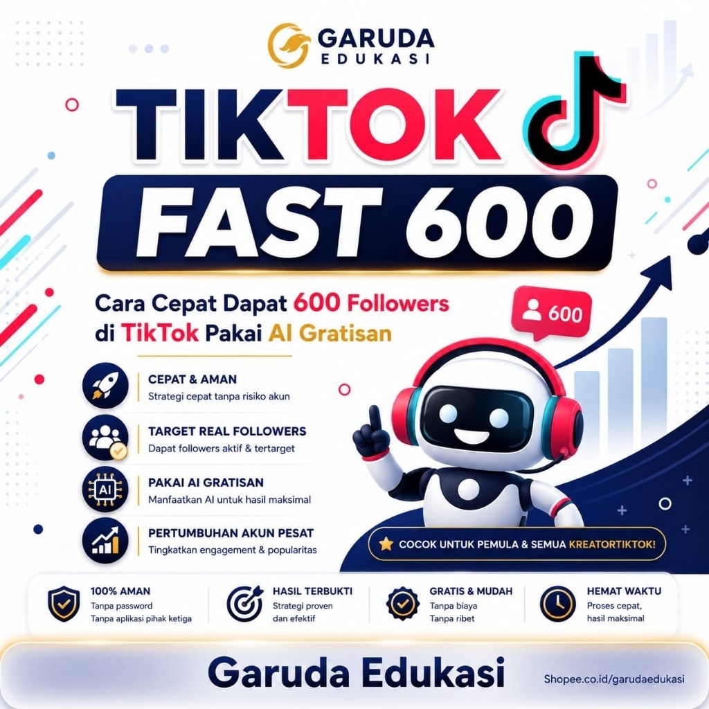 KELAS ONLINE TIKTOK FAST 600 - Panduan Video Cara Ternak Akun Tiktok Shop Affiliate Menggunakan AI