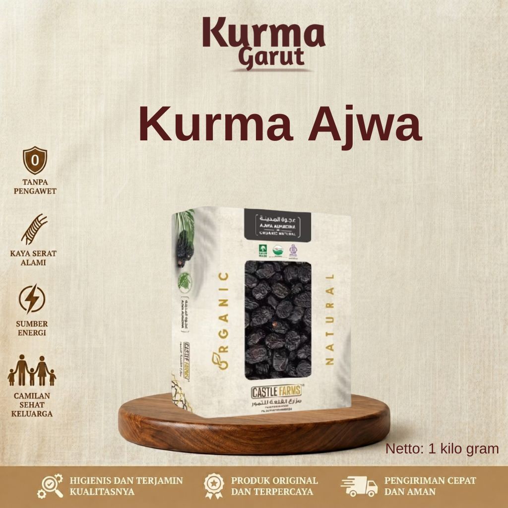 Kurma Ajwa Asli Madinah 1kg - Kurma Garut