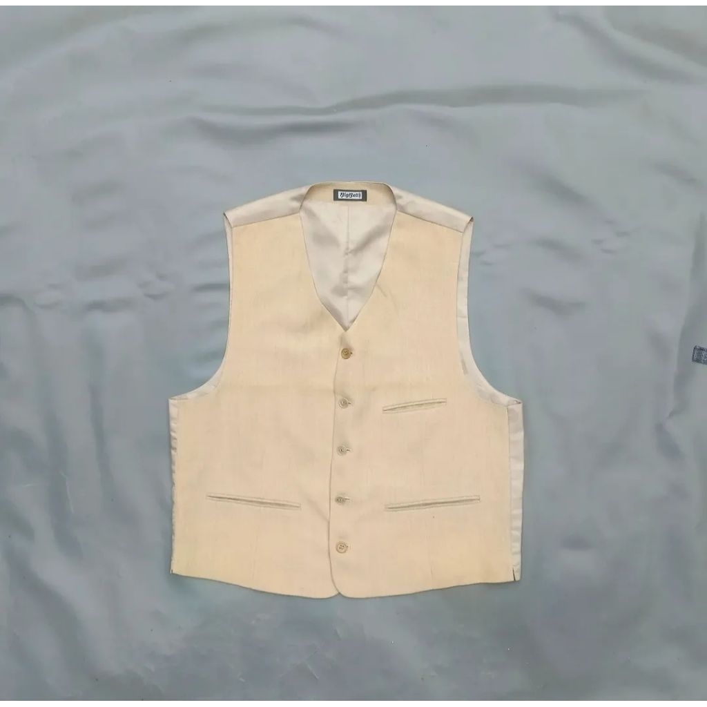 Rl104/ Bigbel/ size L/ rompi jas formal/ rompi kerja/ vest jas/ vest pria/ vest krem
