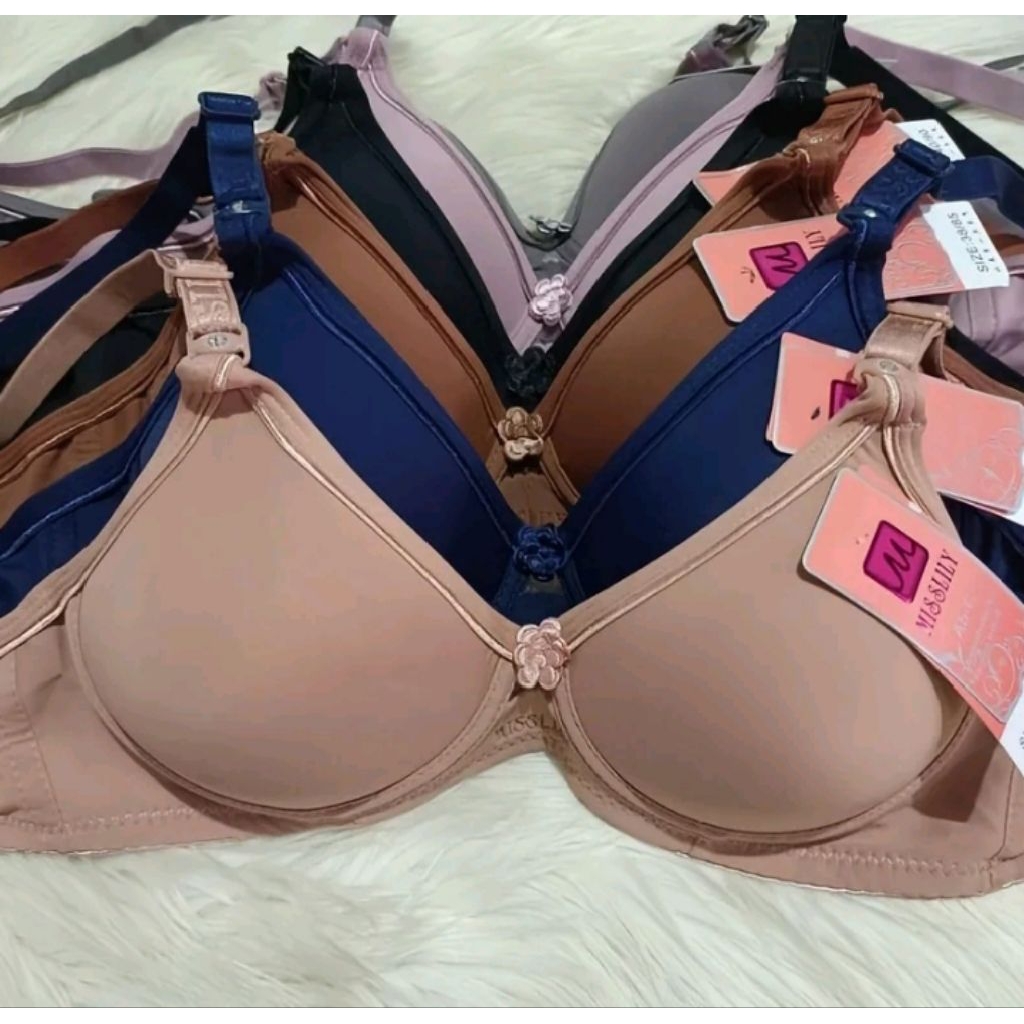 (3pcs) Bra Lingcao Cup A5 Bra Wanita Remaja Dewasa Motif Polos