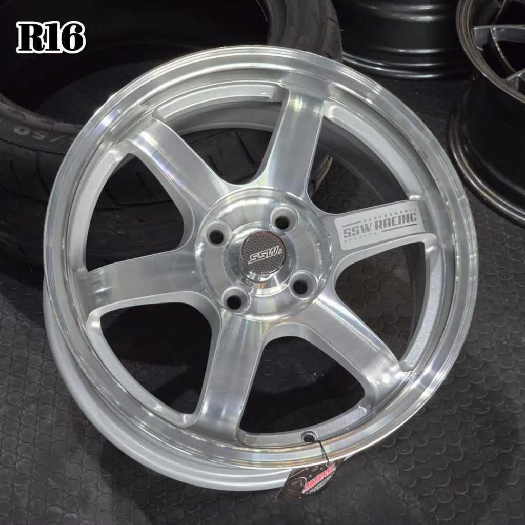 velg mobil ring 16 pcd 4x100 SSW ORIGINAL THAILAND VOLKRAYS TE37 FULL POLISH velg racing r16 Fronx r