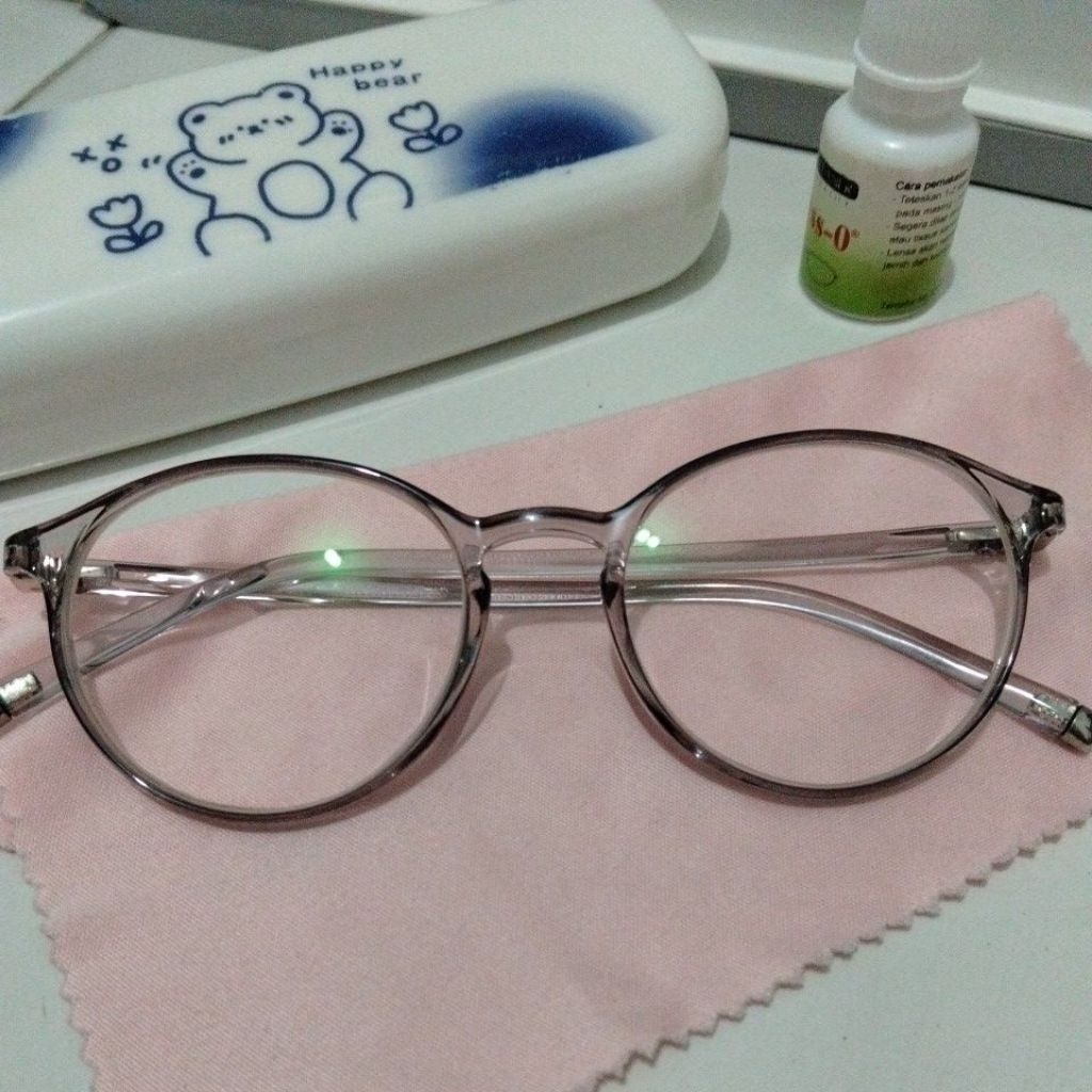 Kacamata frame clear lensa minus -0.25
