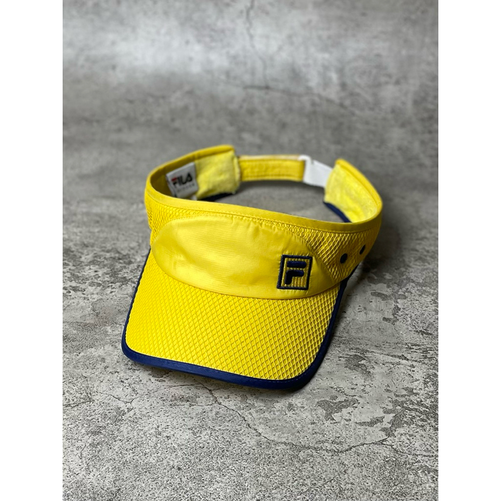 Topi Visor Cap Bolong FILA Outdoor Yellow Adjustable Second Original Import Murah