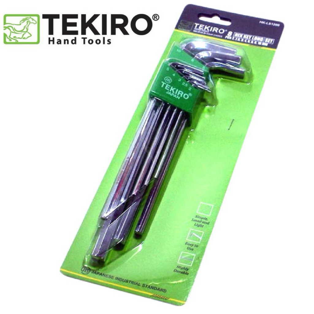 Kunci L set Tekiro long 8 pcs inch