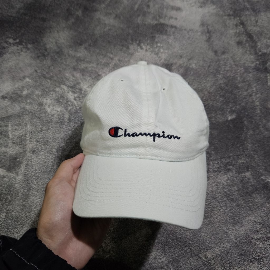 Champion Hat Cap Script White