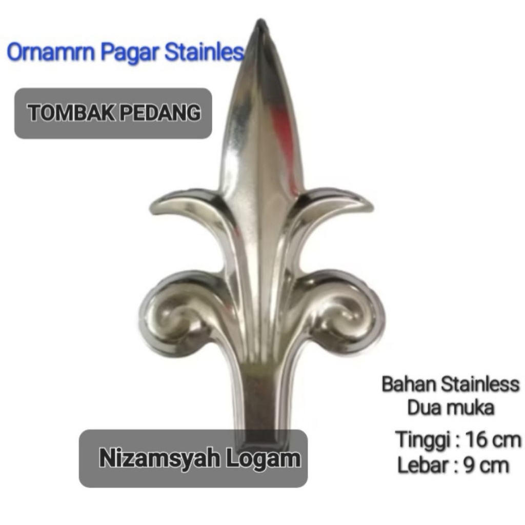 Tombak Ornamen Aksesoris, berbahan stainles hiasan rumah, pagar besi