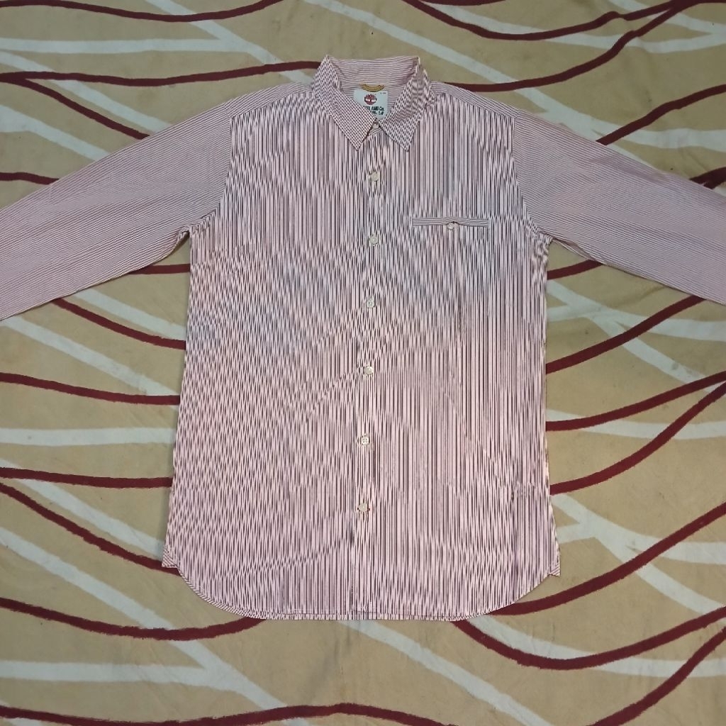 Kemeja Timberland Stripe Merah Size S