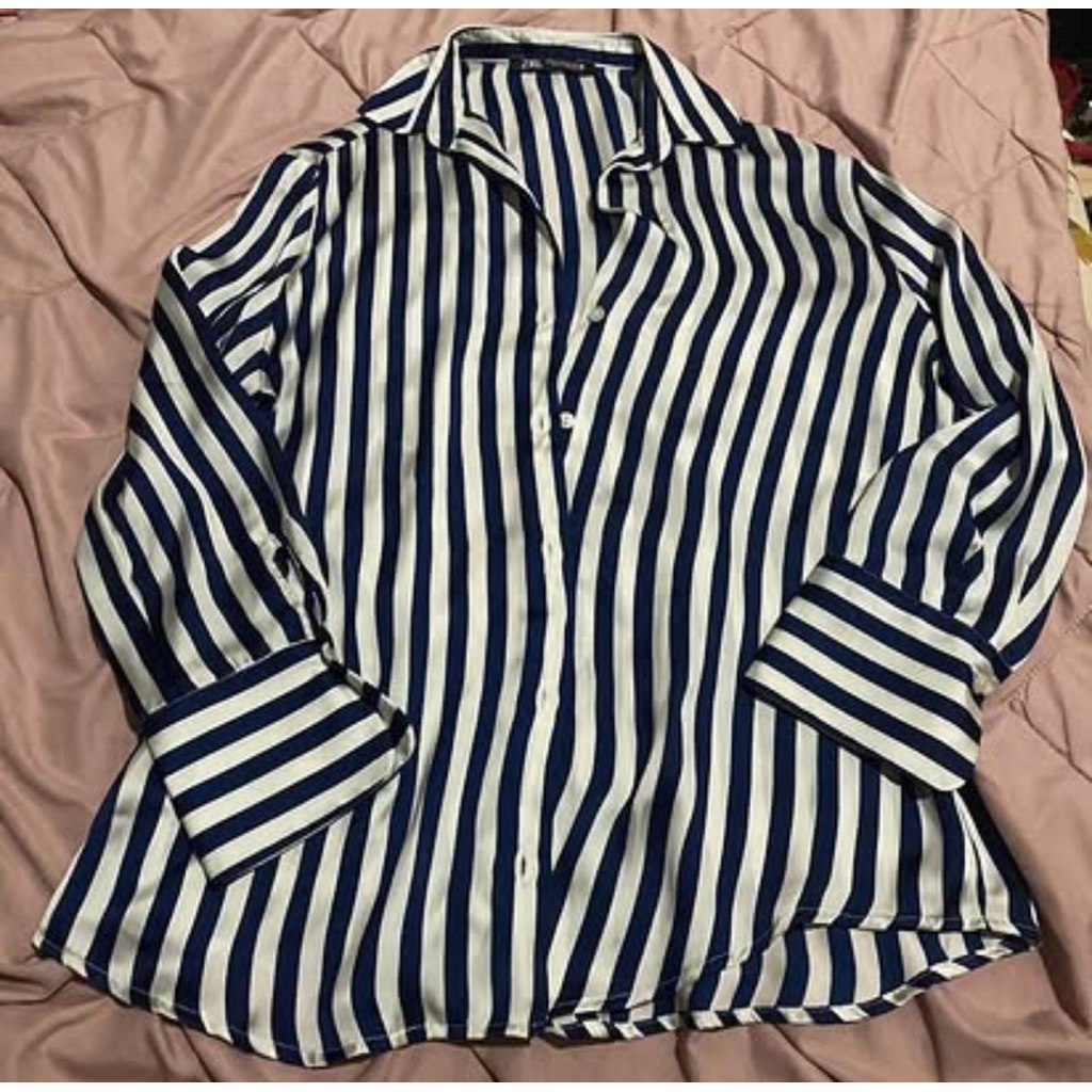 kemeja zara satin