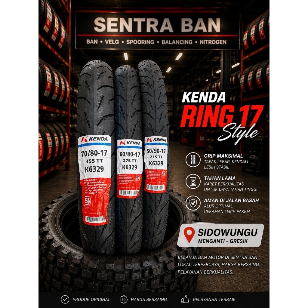 BAN KENDA TUBE TYPE RING 17// BAN KENDA CACING // BAN KENDA KECIL RING 17