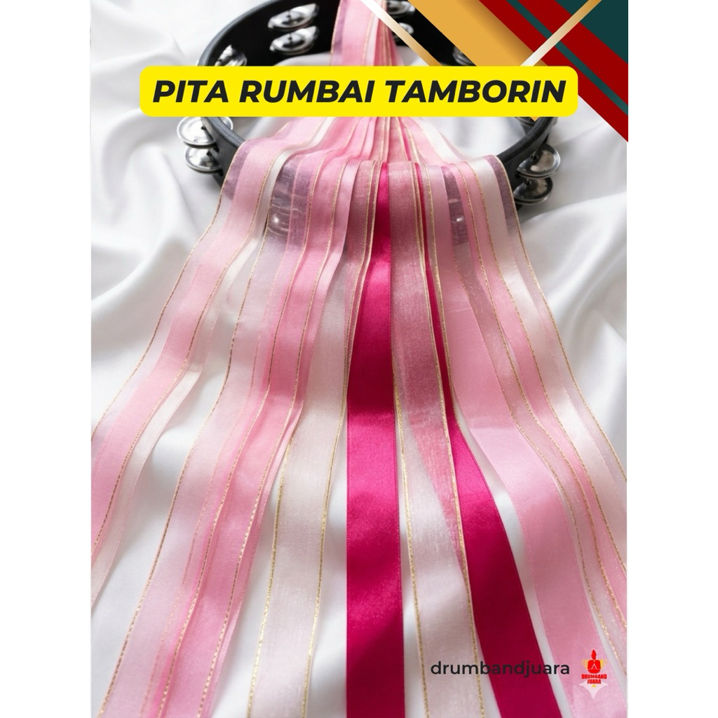 Pita Tamborine Gereja Rumbai Rebana Tassel Tali Tari Tamborine Hologram