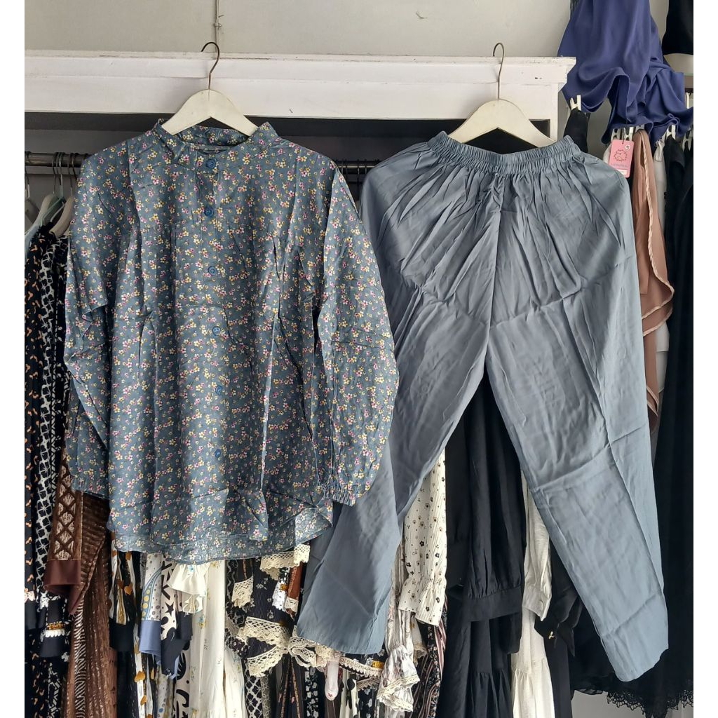 Setelan Celana Katun Rayon Twill