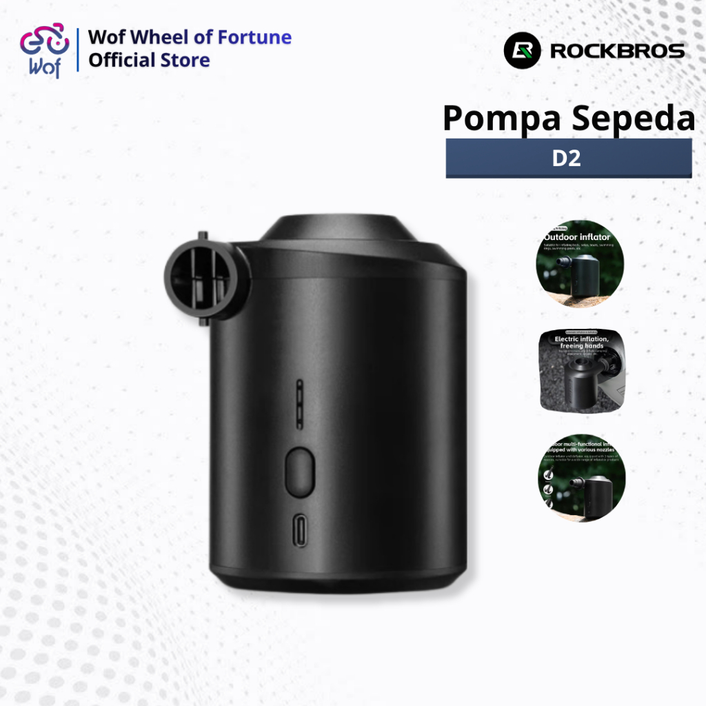 ROCKBROS D2 Pompa Elektrik Sepeda Motor Portable USB Charge Type C 42520002