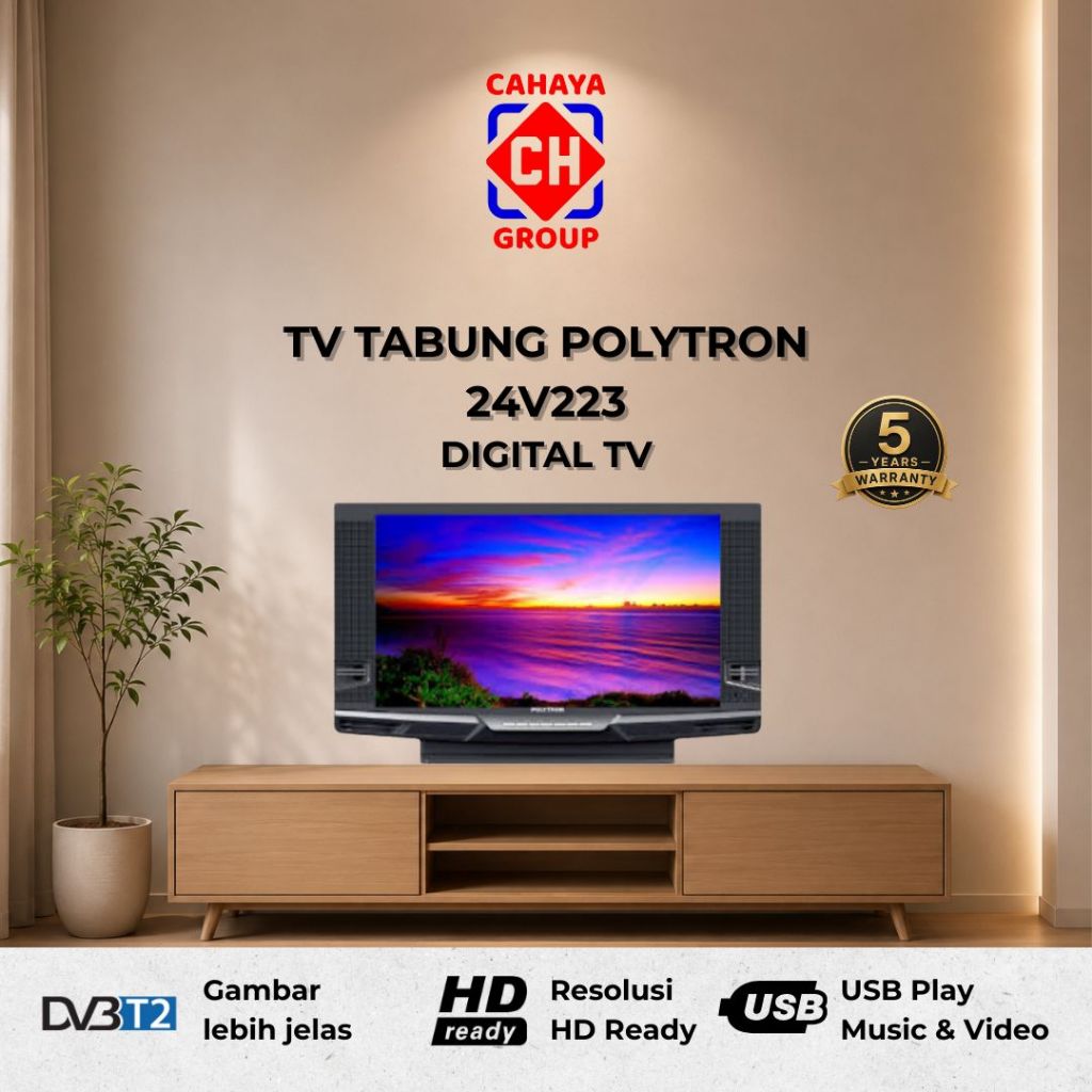 Polytron Digital TV 24V223 24 Inch TV Tabung Digital HD Ready USB Port