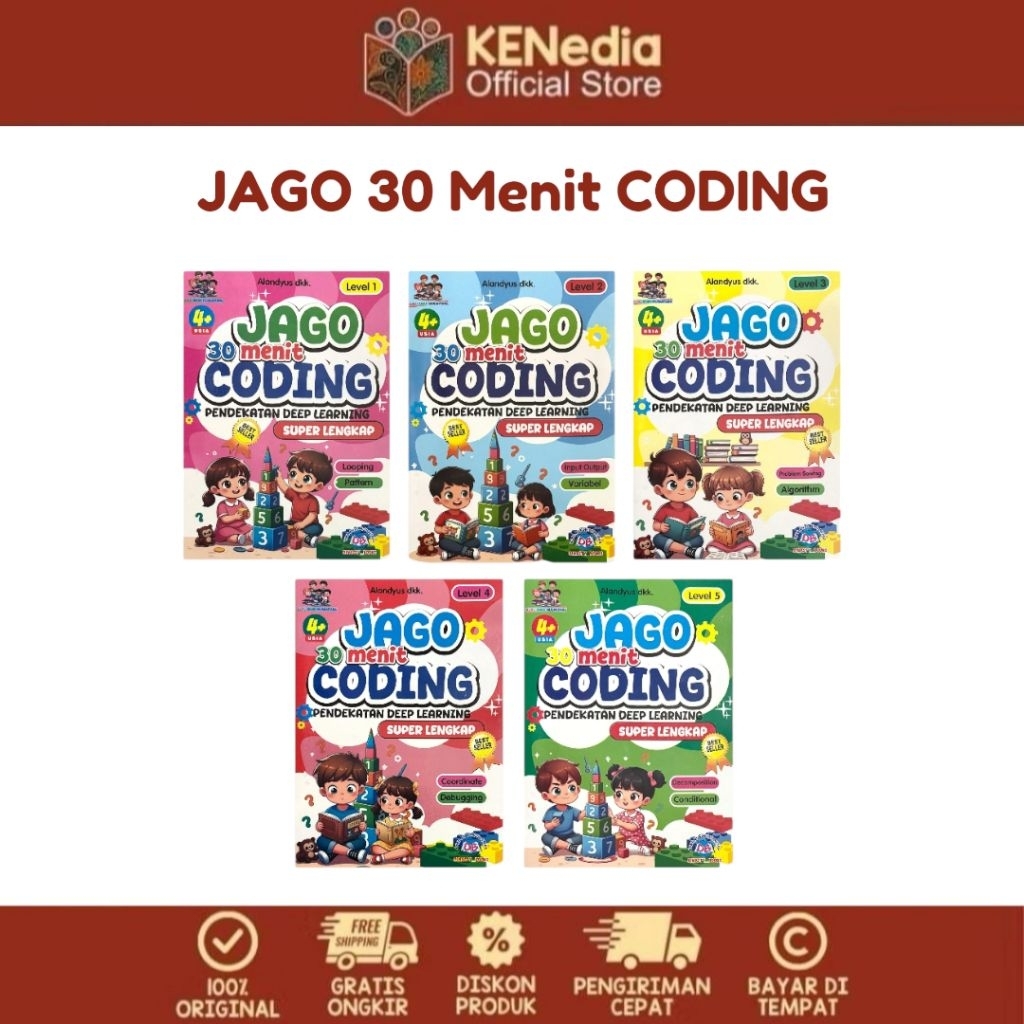 1 Set Buku Anak-anak JAGO 30 Menit CODING Full Colour - Buku JAGO 30 Menit CODING Full Colour