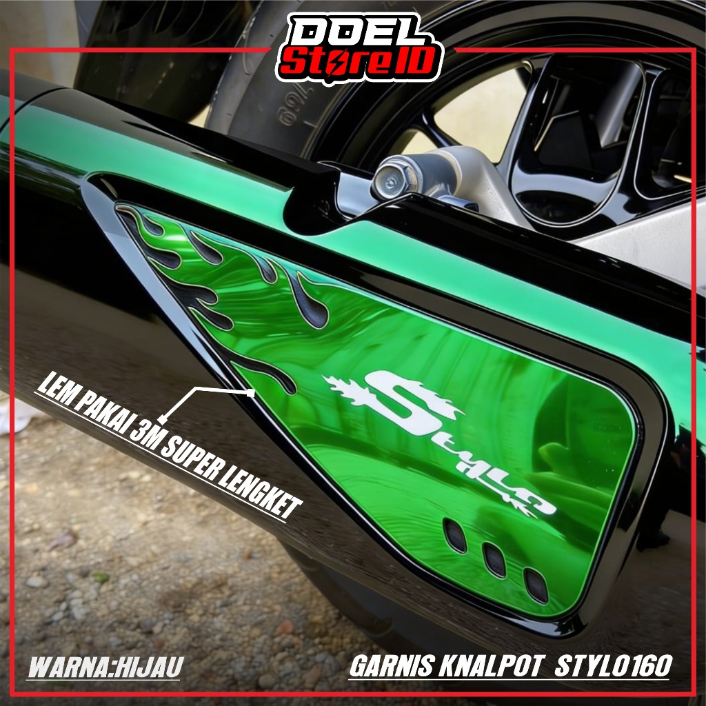 Cover Garnish Knalpot Honda Stylo 160 - Cover Garnis Knalpot Akrilik Mirror 01 Doel
