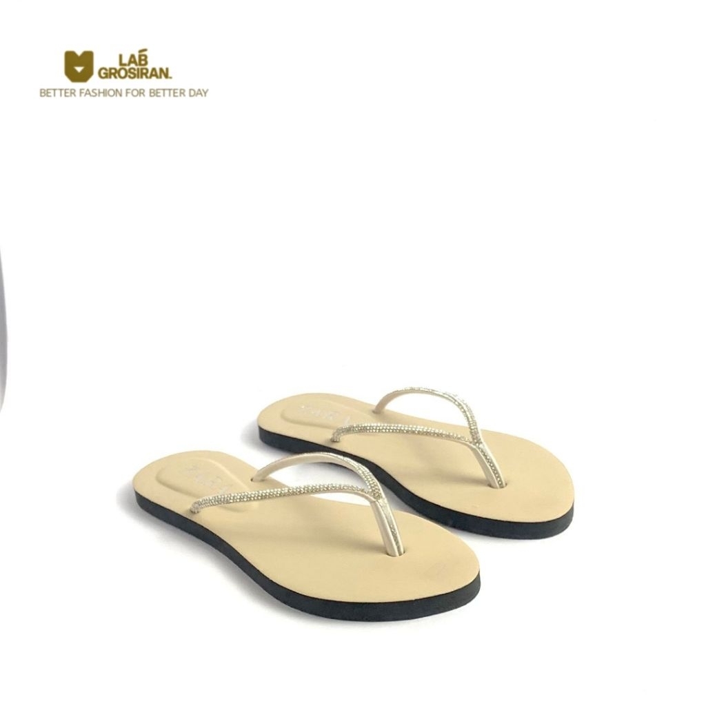 [TERBARU] Sandal Jepit ZARA Wanita Tali Tipis Glitter Sandal Flat Cewek Casual