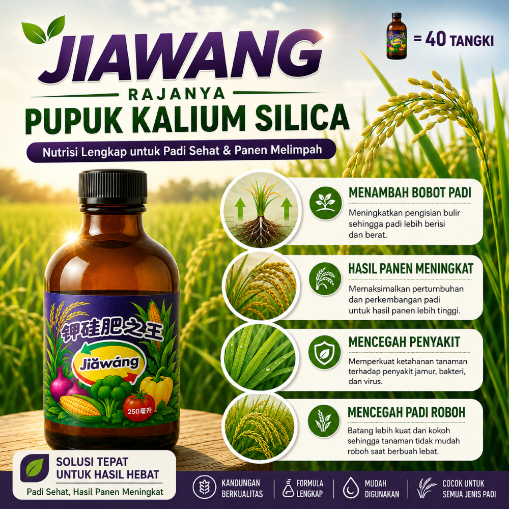 Jiawang - Jia Wang Pupuk Cair Kalium Silika Murni 250 ml Hasil Maksimal Meningkatkan kualitas panen 