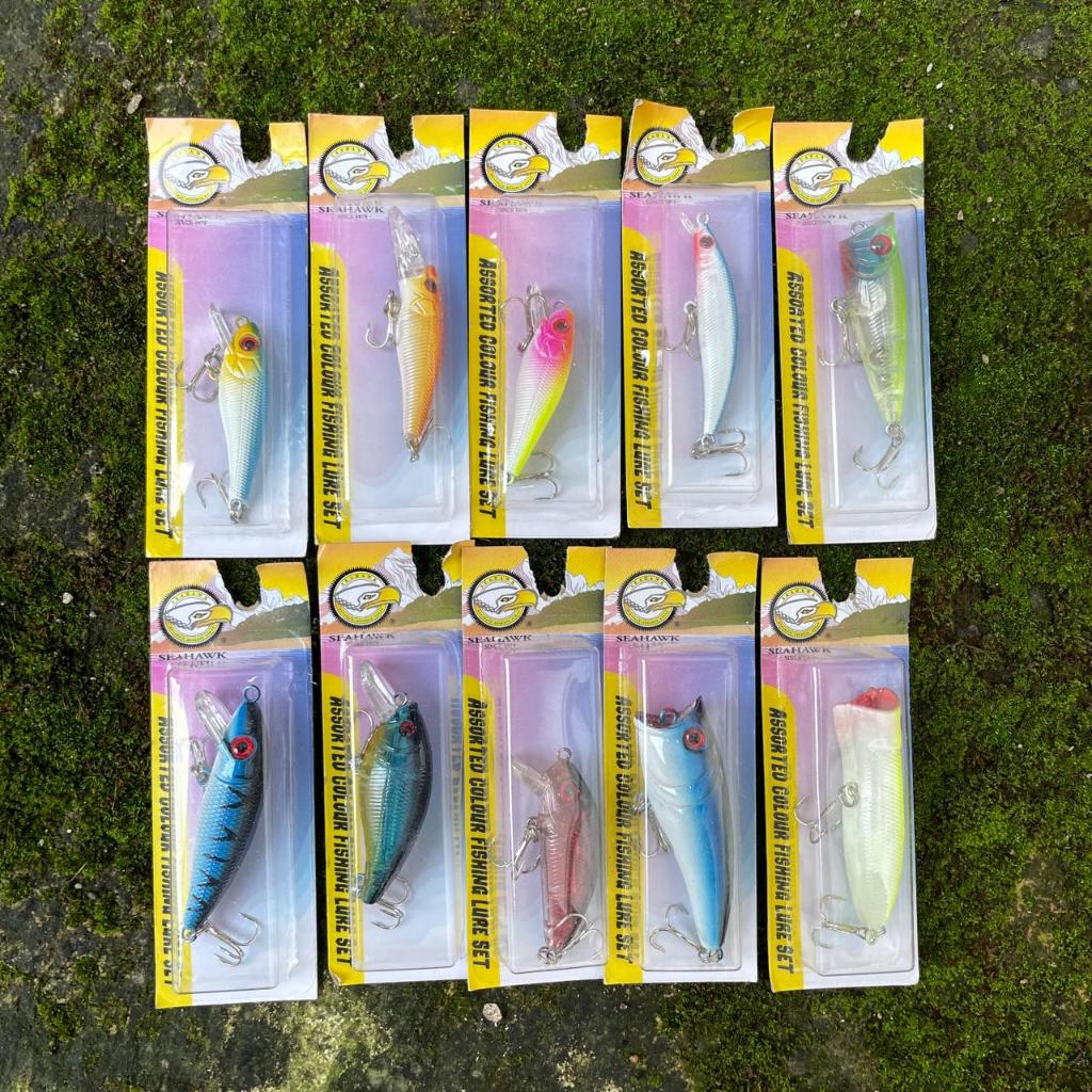 Jebakan Minnow Umpan Buatan Umpan Casting Minnow Seahawk Minnow treble hook Umpan Ikan Predator