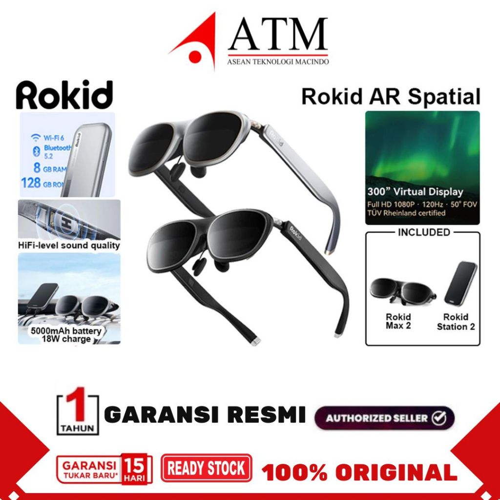 ROKID AR SPATIAL AR Glasses Rokid Max 2 + Rokid Station 2 Augmented Reality Glasses Garansi Resmi