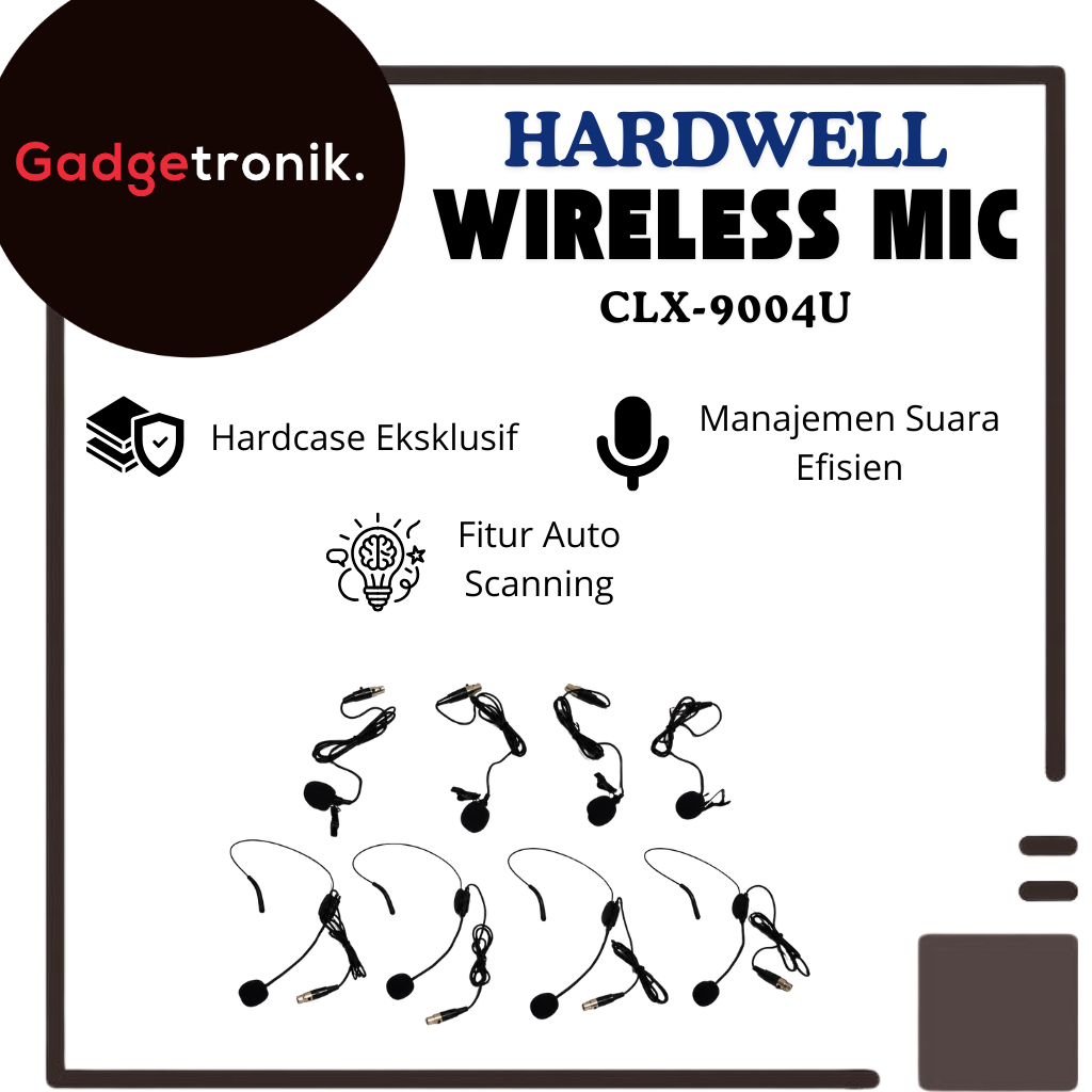HARDWELL WIRELESS MIC CLX-9004U / MICROPHONE NIRKABEL HARD WELL CLX9004U / MIKROPON WIRE LESS HARDWE