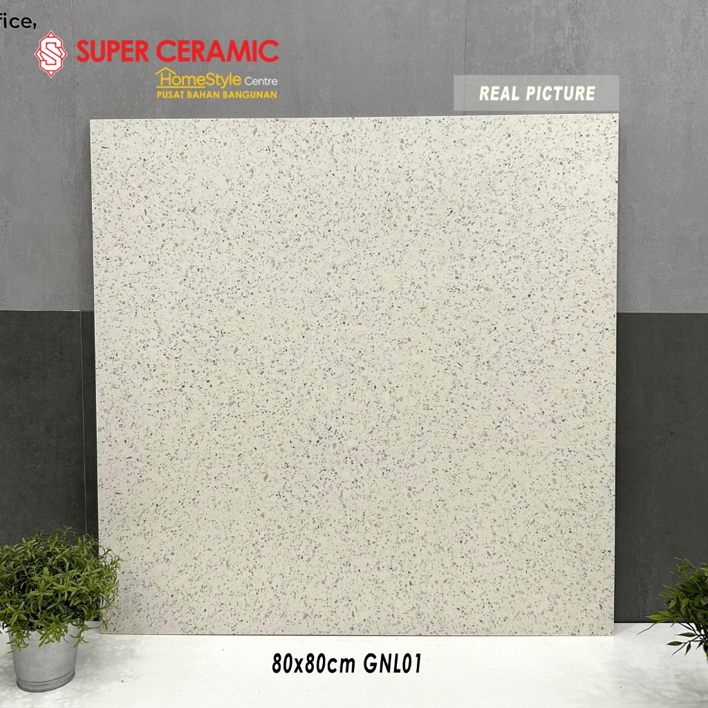 NIRO 80x80 Granit Lantai Dinding Matt Terrazo Granulo Collection - GNL01