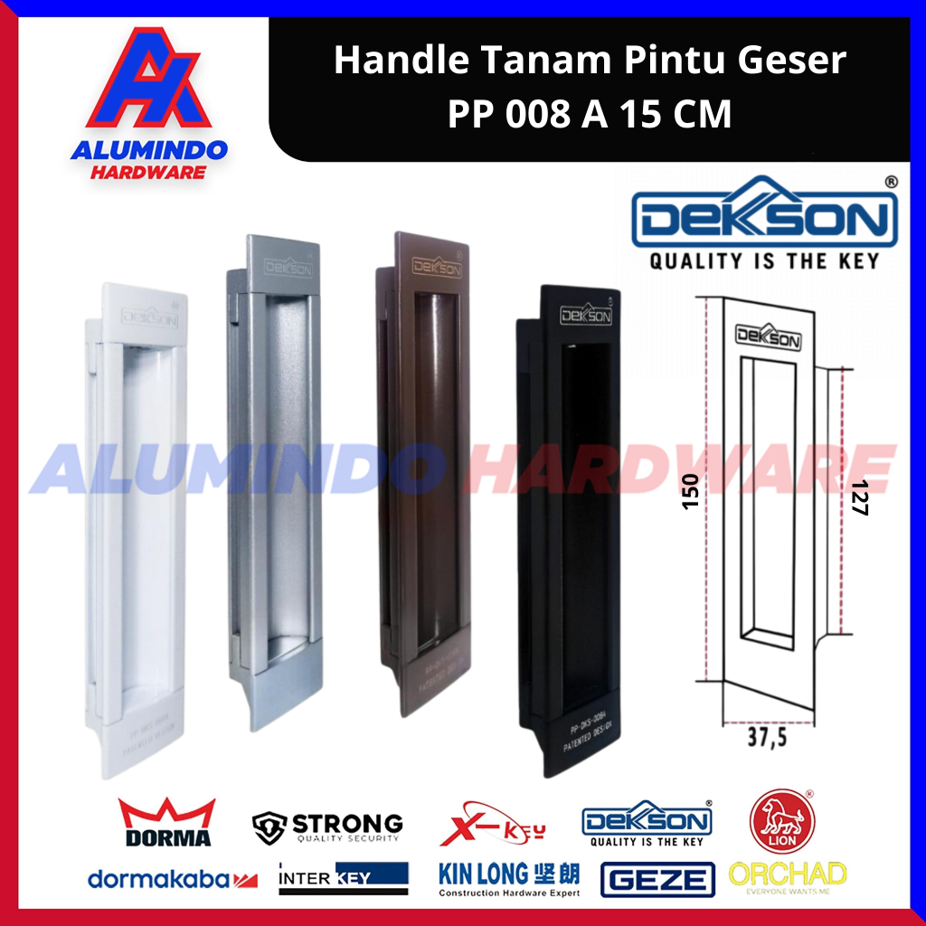Handle Tanam Pintu Geser Dekson PP 008 A 15 CM