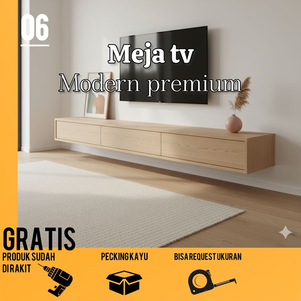 meja tv gantung minimalis laci tv gantung