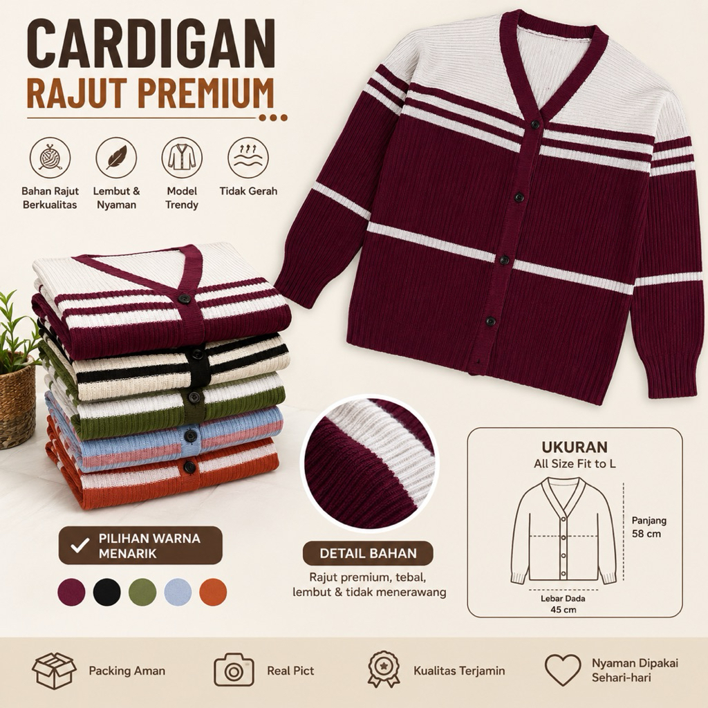 Cardigan Rajut Wanita Pastel Biru Pink Premium | Outer Rajut Korean Style | Cardigan Tebal Lembut Fa