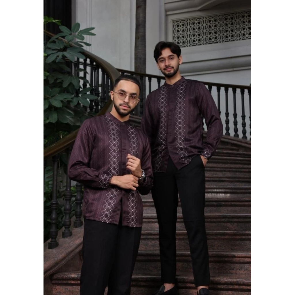 Baju Koko Dewasa Javina Official Royal Burgundi Size S