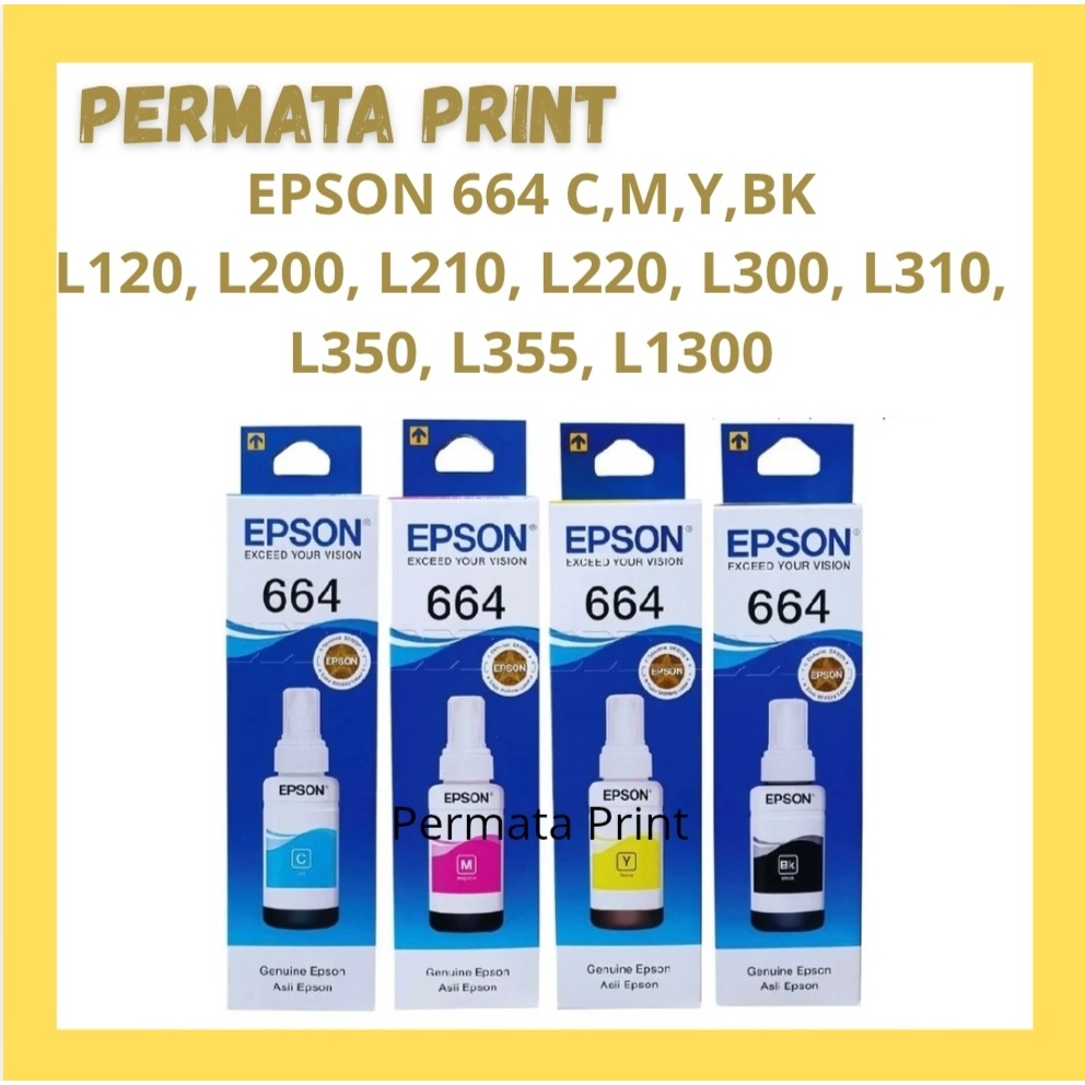 Tinta Epson 664 1 Set 4 Warna BK,C,Y,M Original Epson For Printer L120, L200, L210, L220, L300, L310