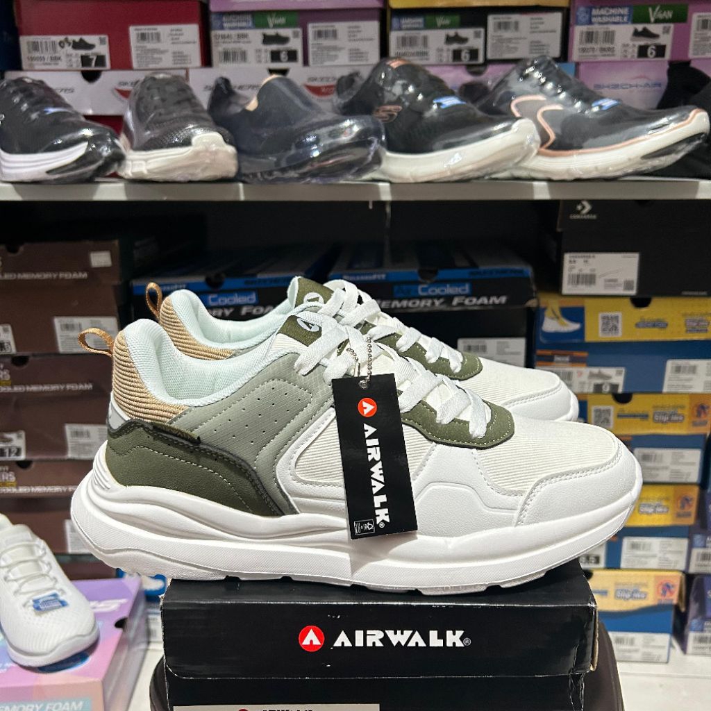 SEPATU SNEAKERS PRIA AIRWALK EVER WHITE KHAKI