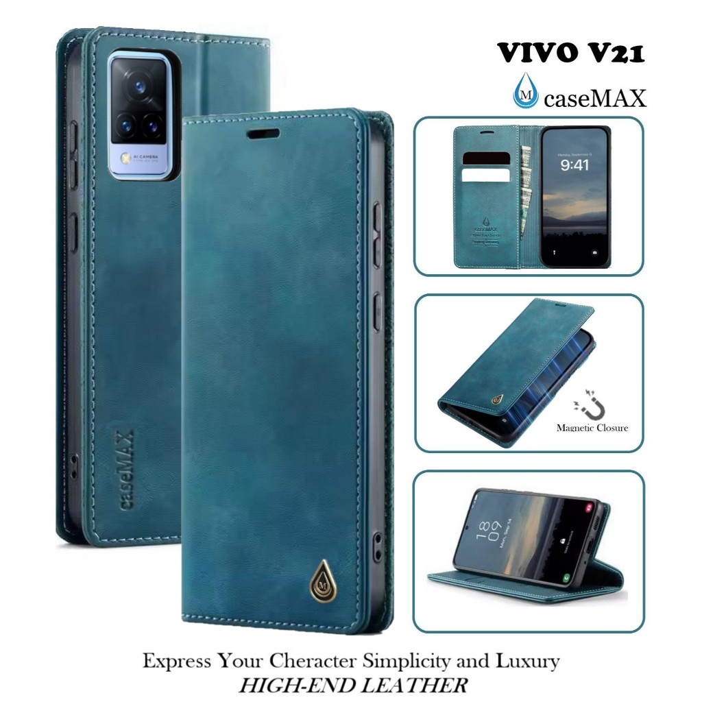 CASE VIVO V21 CASING DOMPET FLIP LEATHER CASE PREMIUM COVER SARUNG BUKU HP BUAT VIVO DOMPET KARTU HP