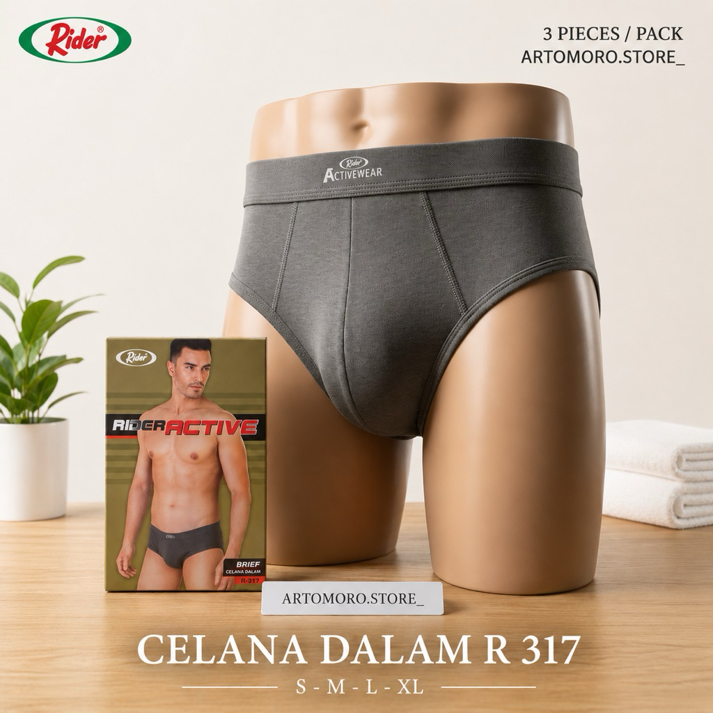 Celana Dalam Pria Rider Active Art R317 B Original | Celana Dalam Pria Brief Karet Rib Bahan Katun N