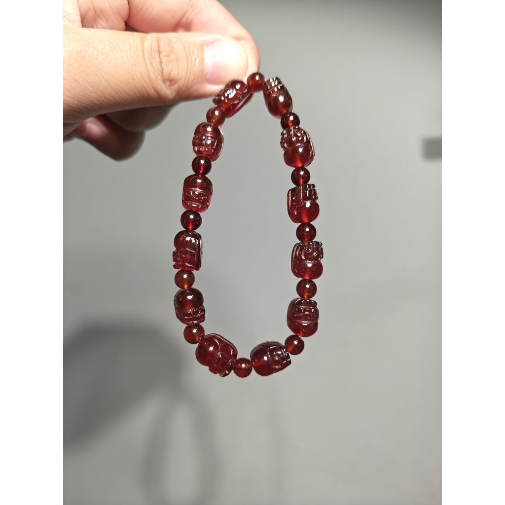Orange Garnet Pixiu Bracelet – Crystal of Passion, Prosperity & Protection