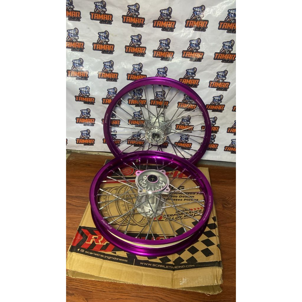 Paket Roda Supermoto Kawasaki KLX  Velg Scarlet Ukur 160/185 Ring 16 & 17 Tanpa Ban