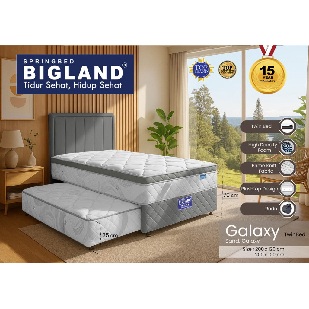 BIGLAND  SPRINGBED TWIN GALAXY/ BIGLAND 2IN1 BEDSORONG GALAXY FREE ONGKIr