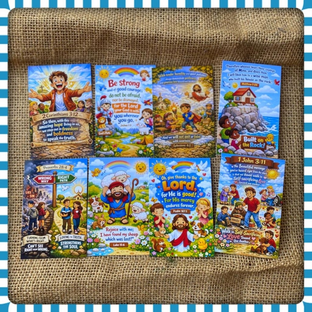 1(satu) biji kartu ayat alkitab anak bahasa inggris/ christian verse English version for kids / seko