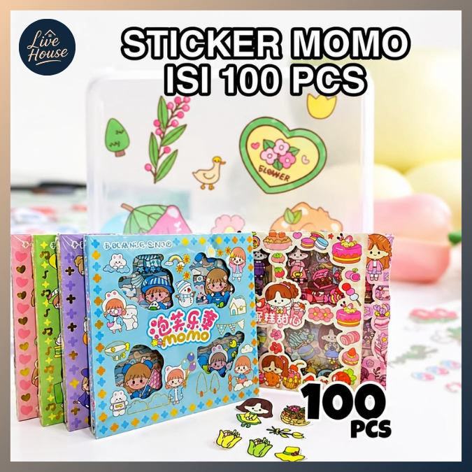 STICKER MOMO ISI 100 PCS | STIKER MOMO MIX WARNA ISI 100 PCS [PROMO]