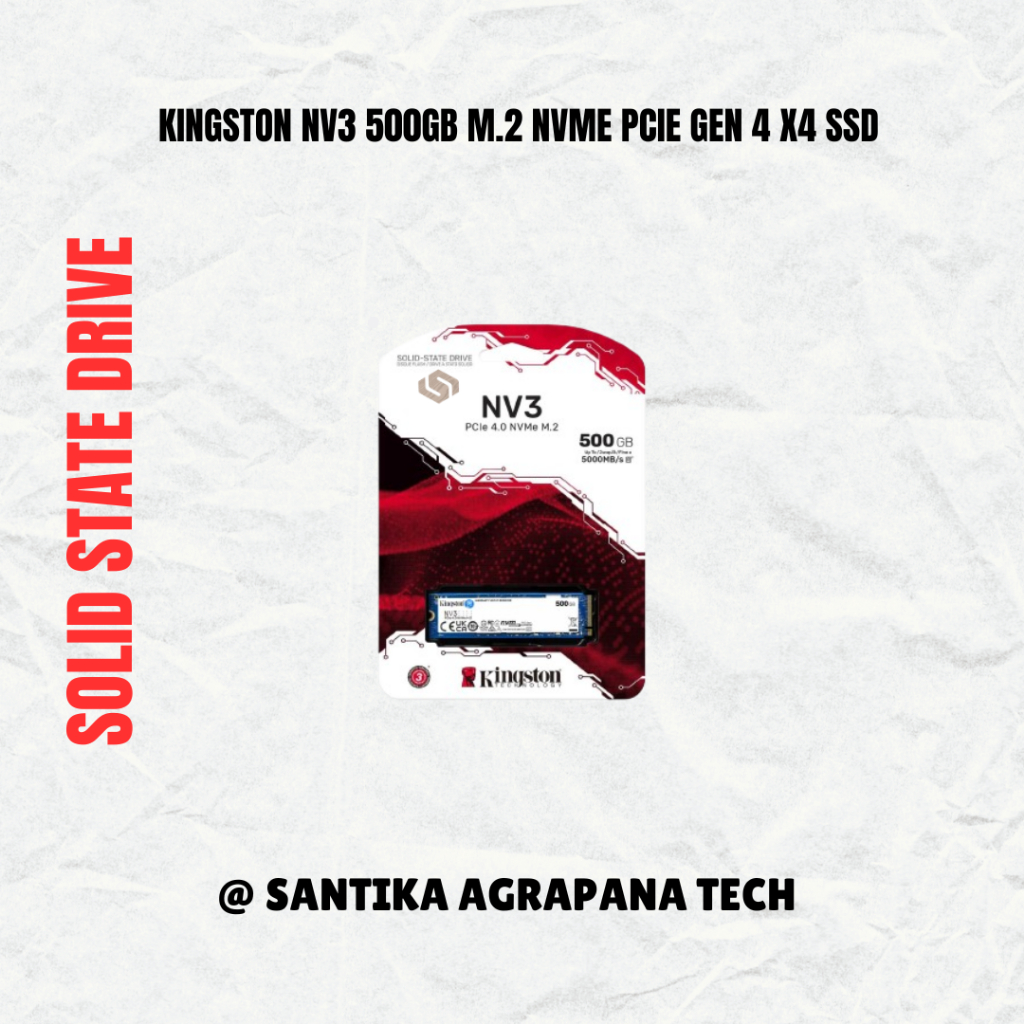 Kingston NV3 500GB M.2 NVMe PCIe Gen 4 x4 SSD