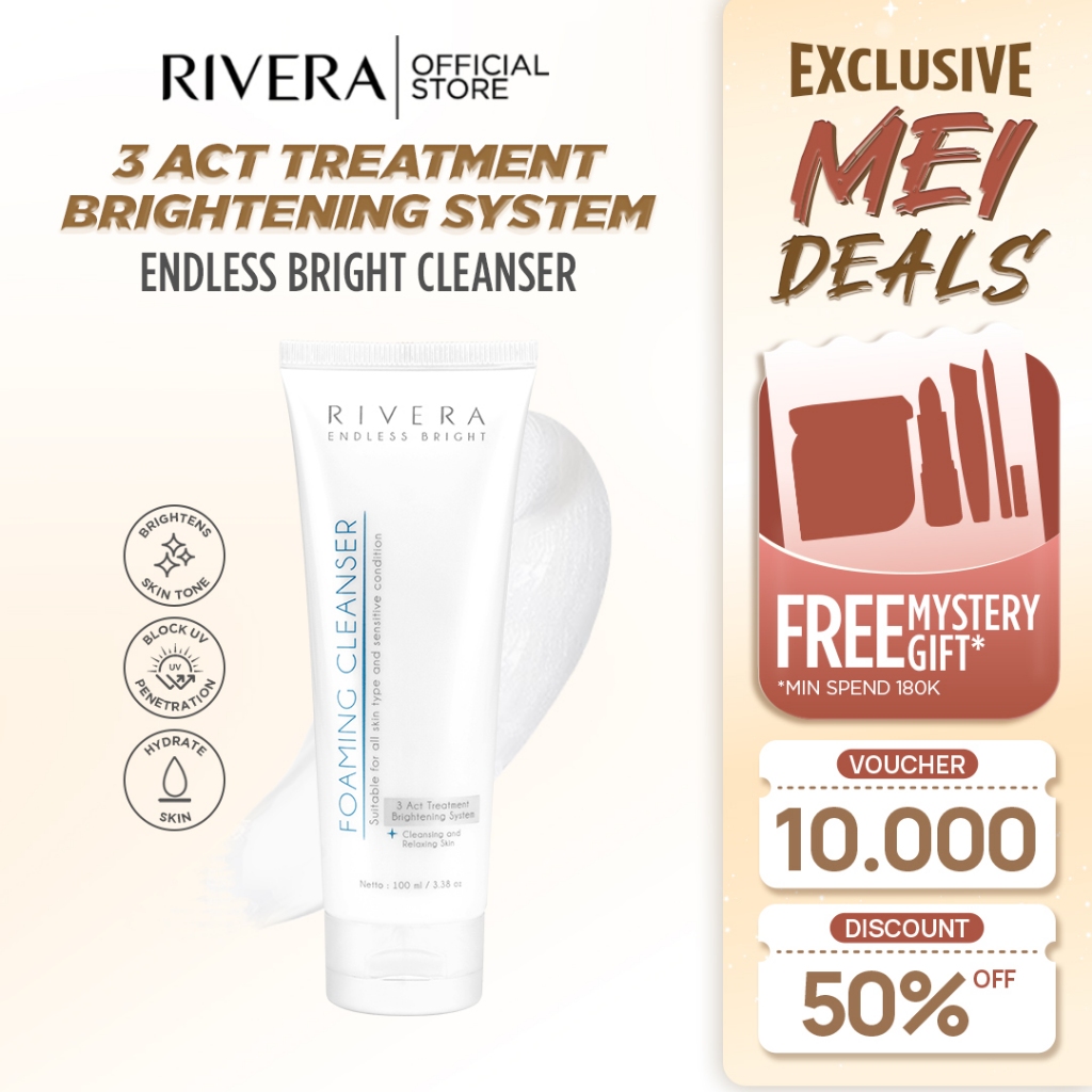 Rivera Endless Bright Foaming Cleanser 100ml - (DP 2) - Sabun Cuci Muka Pencerah Kulit