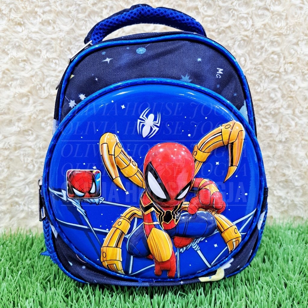 Tas Ransel Sekolah Anak Paud Spiderman Timbul Tas Main Anak Spiderman Biru 2 Rest 1001 3D Tas Jalan 