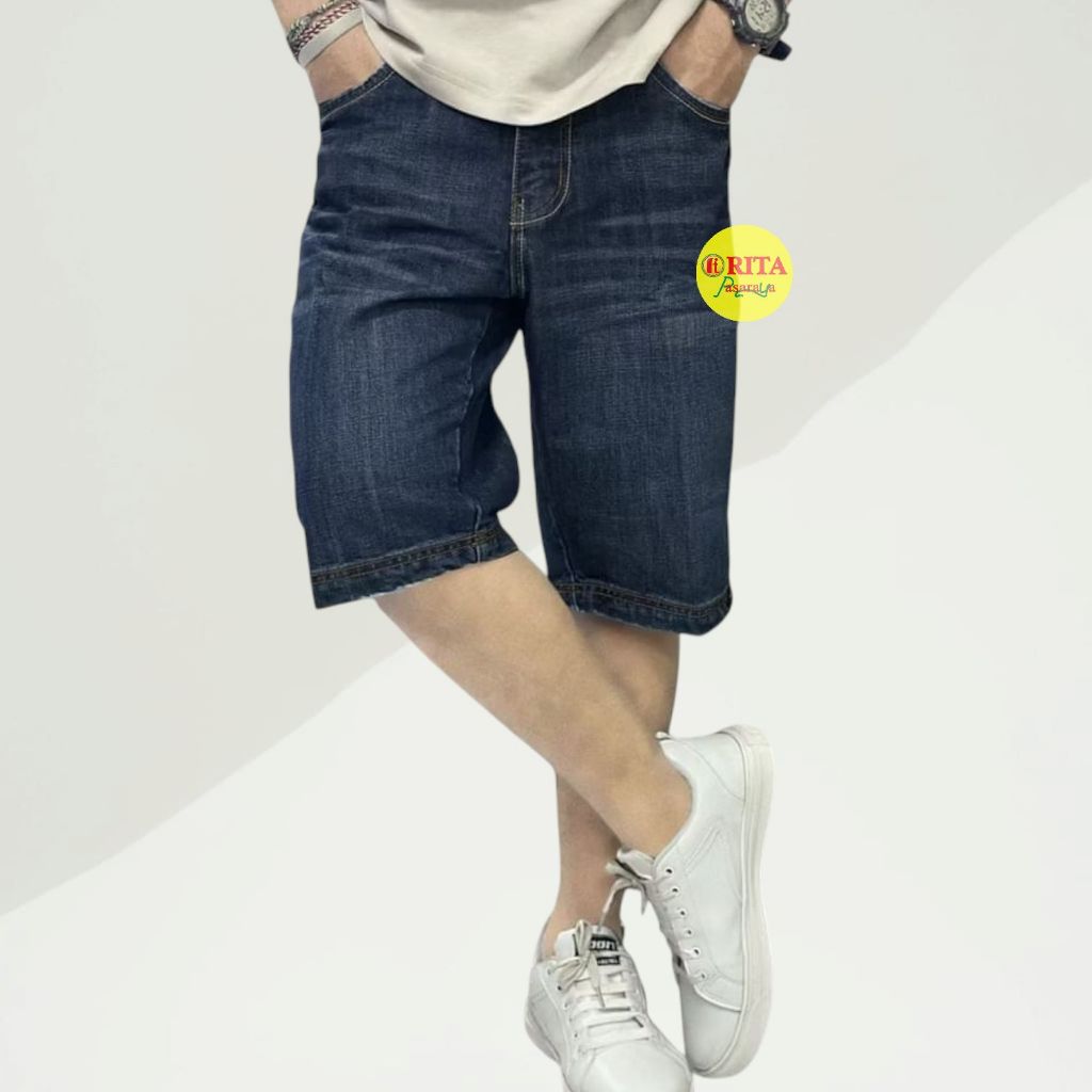 Lee Conti Celana Jeans Pendek Gelap Basic Pria