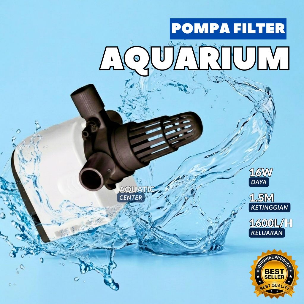 Mesin Pompa Filter Air Aquarium 1600 B - Pompa Celup Power Head Aquarium Aquascape 1600 L/H
