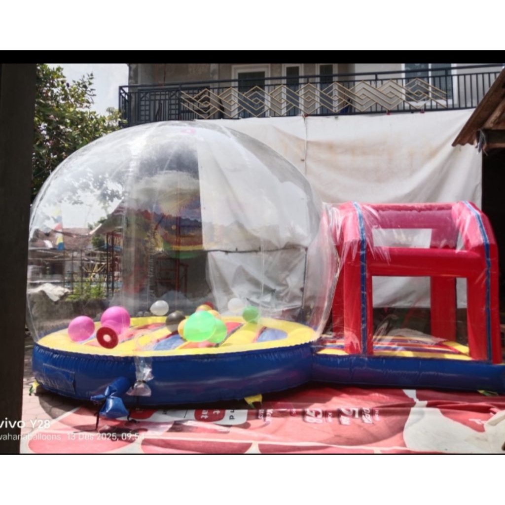 BALON BUBBLE CUSTOM Ukuran 4 x 6 M TENDA DOME BULAT BALON ISTANA BALON MANDI BOLA
