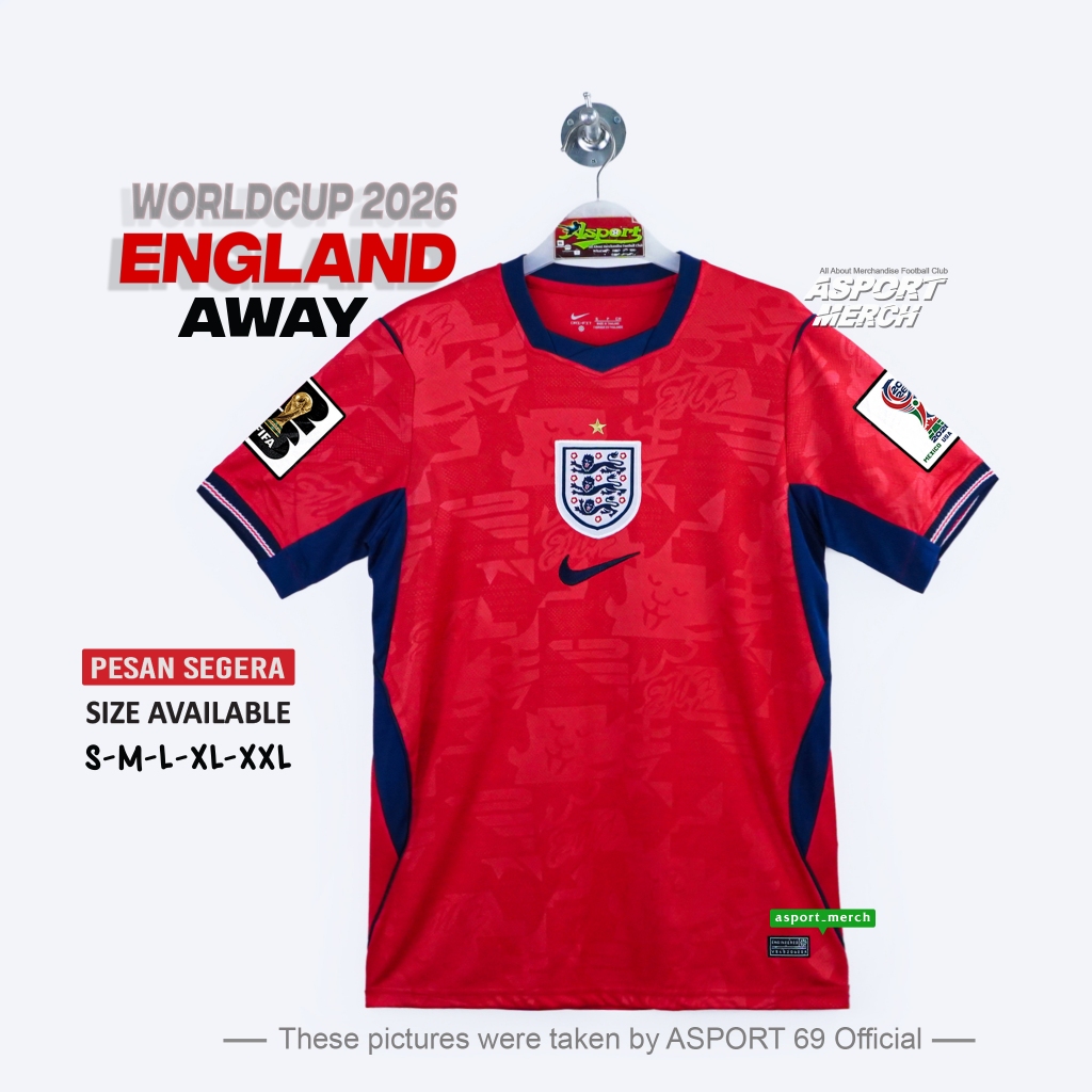Jersey INGGRIS AWAY 2026 World Cup - Baju Bola INGGRIS AWAY Pildun 2026