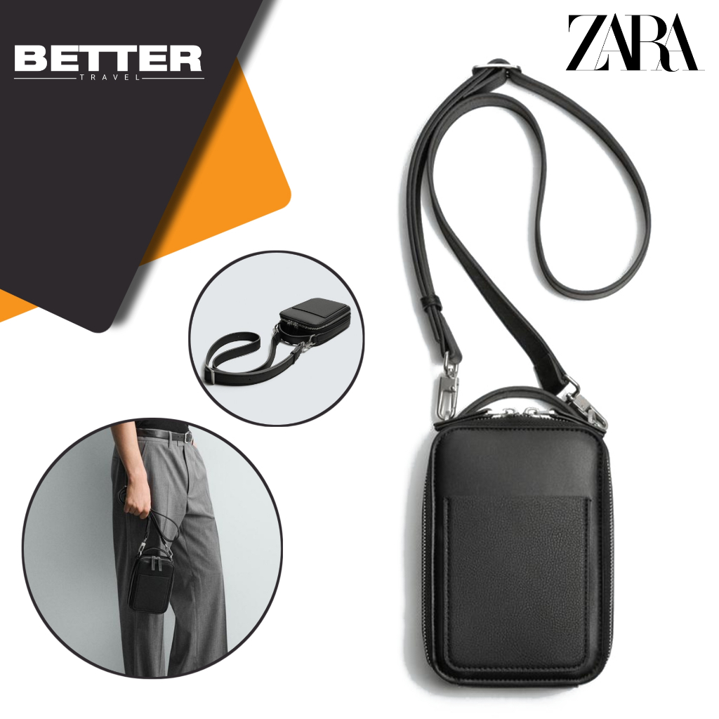ZARA tas selempang mini pria crossbody bag tas hp daily kasual formal sling bag