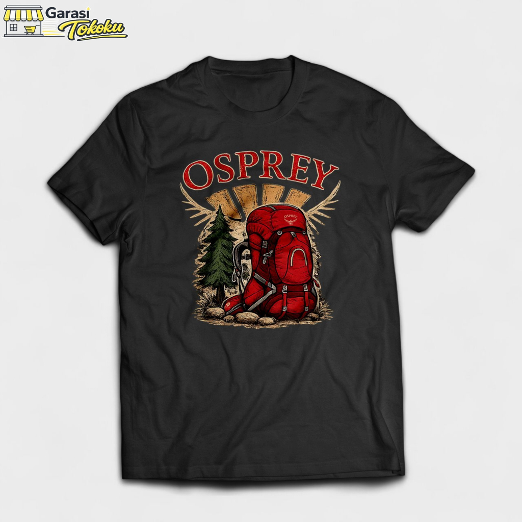 garasi tokoku Kaos Osprey Logo carrier Outdoor Adventure - Cotton 24s Tshirt Gunung Pria Wanita 2